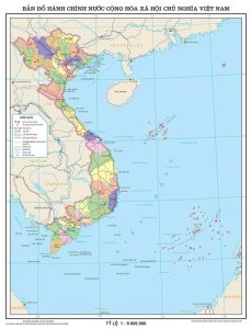 Bản đồ 34 đơn vị hành chính cấp tỉnh. Ảnh: Cục Đo đạc, Bản đồ và Thông tin địa lý Việt Nam.