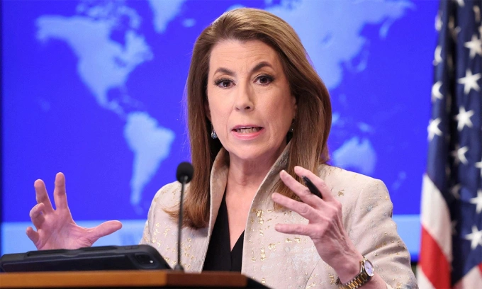 Phát ngôn viên Bộ Ngoại giao Mỹ Tammy Bruce trong họp báo ngày 6/3.