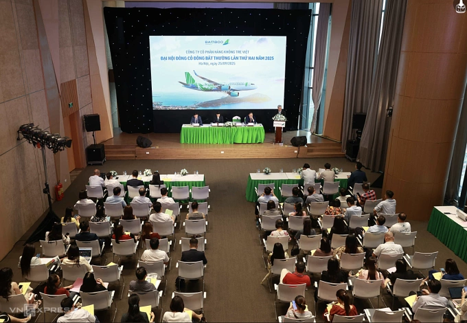 Phiên họp bất thường sáng 25/9 của Bamboo Airways được tổ chức tại tòa nhà 265 Cầu Giấy ở Hà Nội.